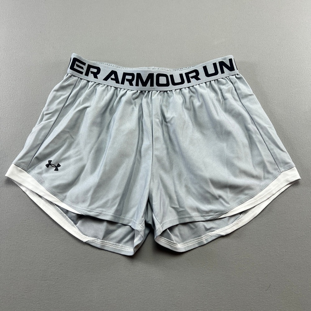 Under Armour UA Play Up 2.0 Shorts Women S Gray Mesh Loose Fit Moisture Wicking
